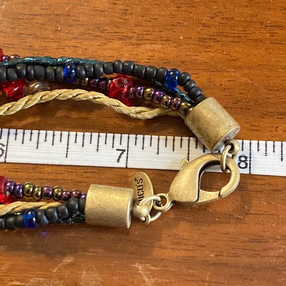 0114 Chico's Boho-Style Multi-Strand Necklace w/Rhinestone-Accented Pendant - Picture 5 of 6